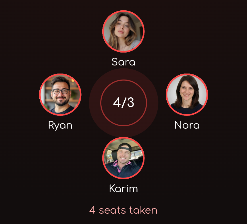 Four seats, four taken
